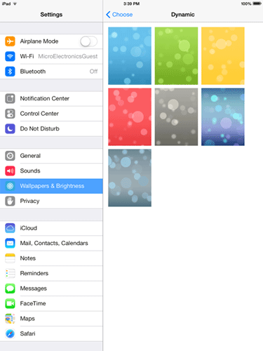 iOS Wallpaper Settings, Manage Wallpaper